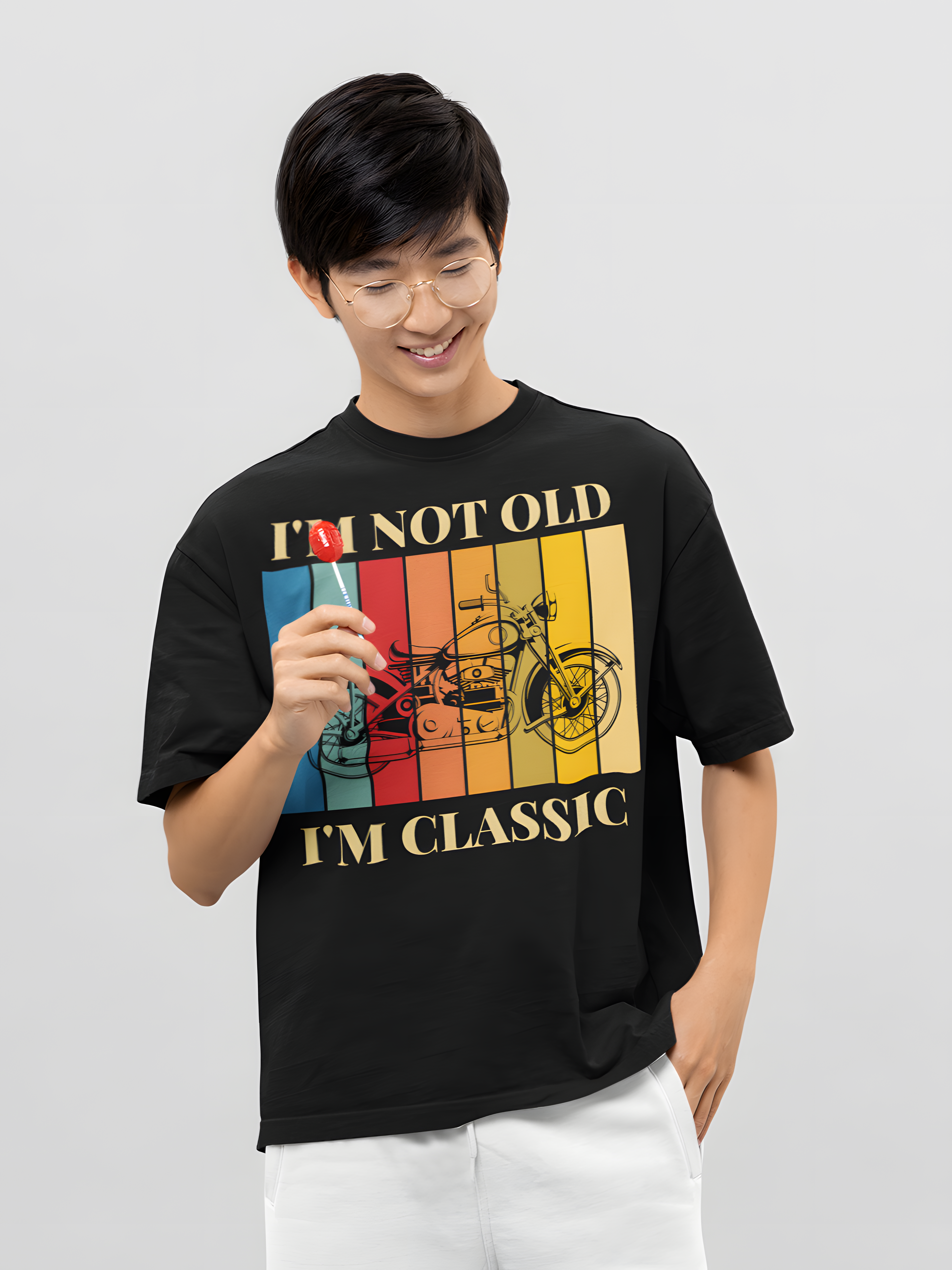 I’m Not Your King INYK Photo Tee I'm Not Old, I'm Classic” Oversized T-Shirt - Cloth Kingdom