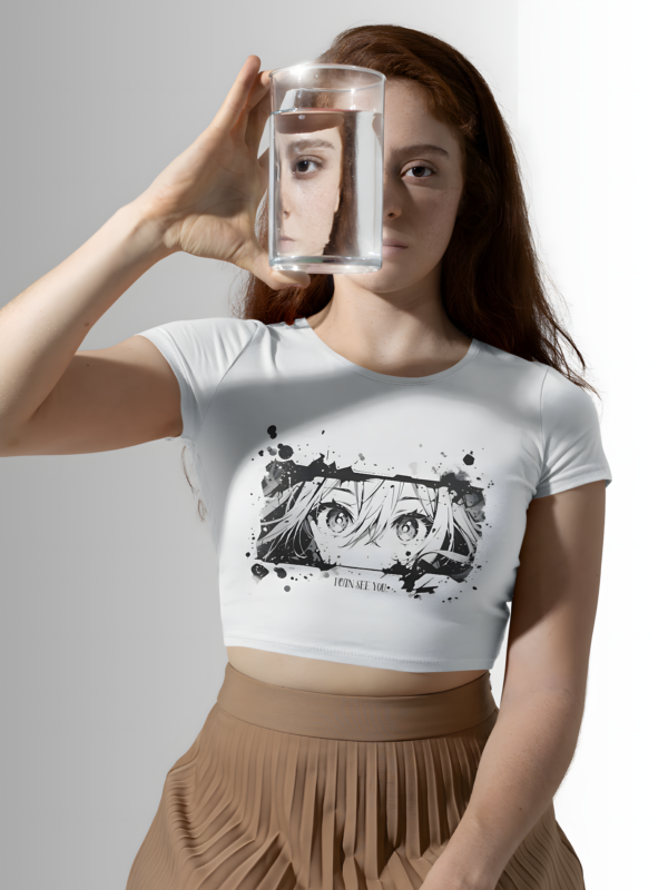 🌌 "I Can See You..." Anime Eyes Crop Top 👀✨