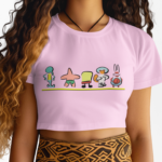 Cartoon Vibes Summer Crop Tee ✨