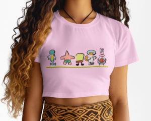 Cartoon Vibes Summer Crop Tee ✨