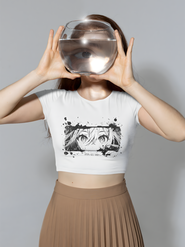 🌌 "I Can See You..." Anime Eyes Crop Top 👀✨