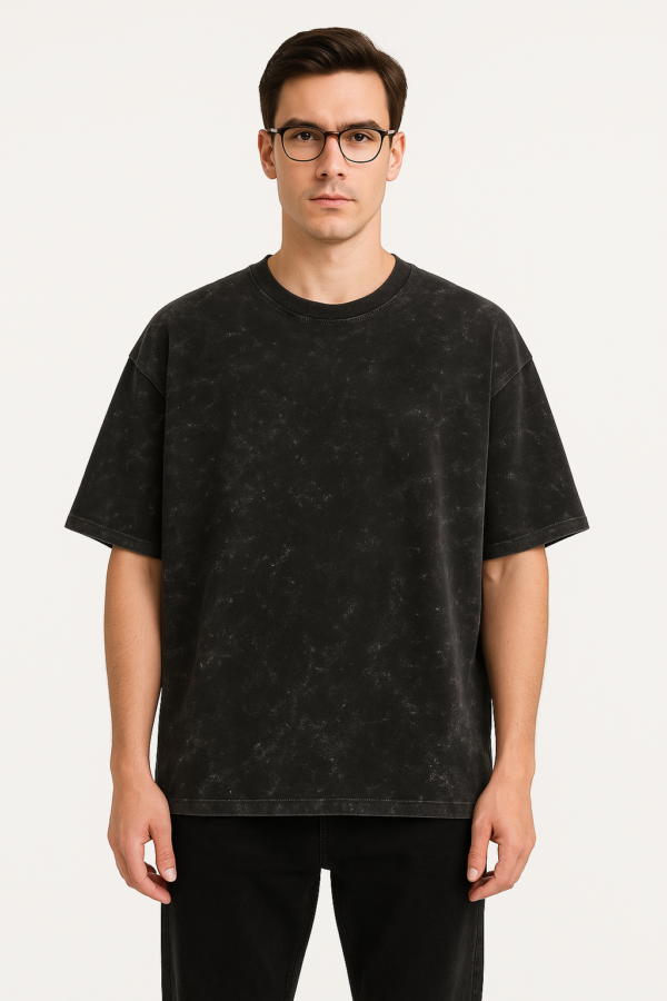 "Midnight Storm" Acid Wash Oversized T-Shirt