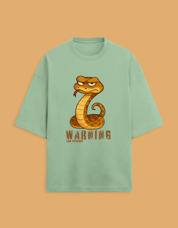 ⚡ “Warning – Low Patience” Oversized Tee 🐍🔥